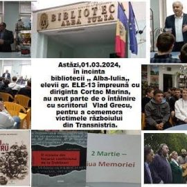 Întâlnire cu scriitorul Vlad Grecu, pentru a comemora victimele războiului din Transnistria