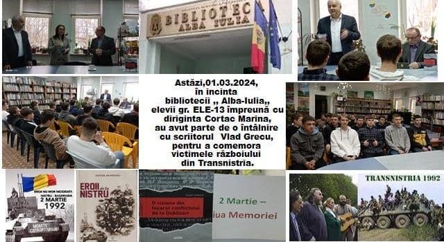 Întâlnire cu scriitorul Vlad Grecu, pentru a comemora victimele războiului din Transnistria